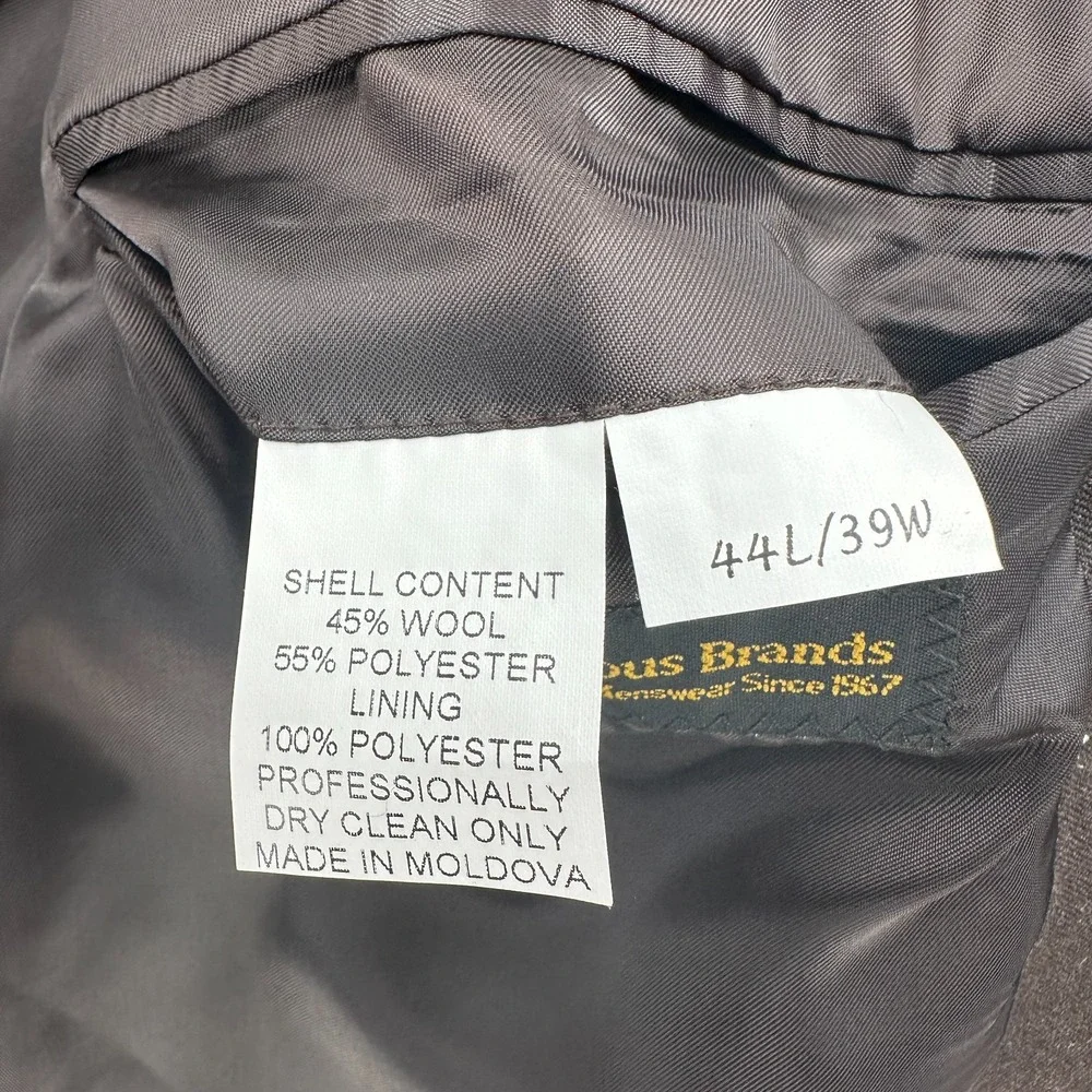 Kilburne and Finch 2-Piece Grey‎ Suit Balzer Jacket 44L Pants Slacks 39X32 Wool